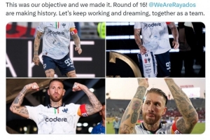 拉莫斯社媒：我們達(dá)成晉級16強(qiáng)的目標(biāo)，蒙特雷正在創(chuàng)造歷史