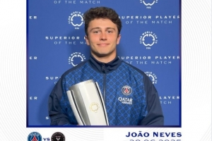 兩射兩正進(jìn)兩球，若奧-內(nèi)維斯當(dāng)選4-0大勝邁阿密國際全場最佳球員