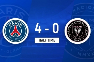 自2018年后，巴黎首次在國(guó)際俱樂(lè)部賽事上半場(chǎng)領(lǐng)先4球