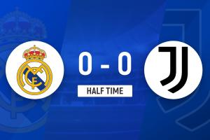 半場-皇馬暫0-0尤文 穆阿尼失單刀貝林厄姆絕佳機(jī)會射門被擋