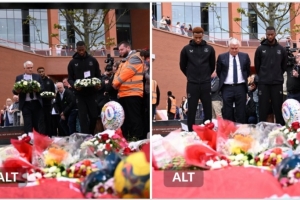 埃弗頓派代表到安菲爾德吊唁若塔，利物浦官推表示感謝