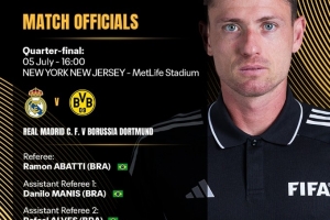 焦點對決皇馬vs多特裁判組：巴西主裁阿巴蒂執(zhí)法 全來自南美