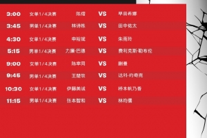 WTT美國大滿貫明日賽程：王楚欽一日雙賽，林詩棟/蒯曼沖擊冠軍