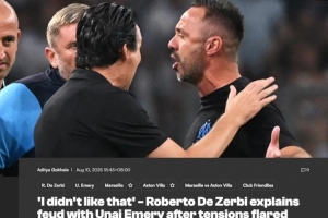 德澤爾比：埃梅里抱怨我的隊員讓我不爽，要談也是我去和隊員談