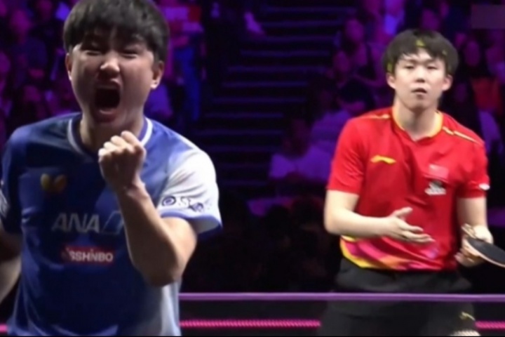 王楚欽對張本智和八連勝終結(jié)，總戰(zhàn)績12勝3負