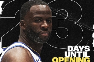 距揭幕戰(zhàn)還有23天！勇士官方為23號追夢制作海報 給新賽季造勢