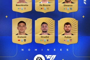 意甲9月最佳球員候選：普利西奇、德布勞內(nèi)、迪馬爾科在列