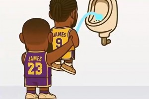 笑死！用尿尿來演繹NBA球星的球風(fēng)：老詹抱著布朗尼尿